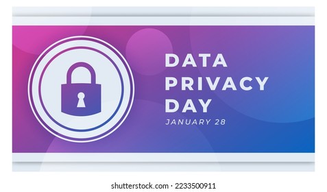 Happy Data Privacy Day January Celebration Vector Design Illustration. Template for Background, Poster, Banner, Advertising, Greeting Card or Print Design Element