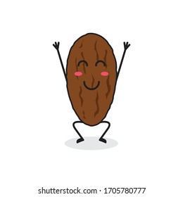 happy date fruit cute character mascot vector design