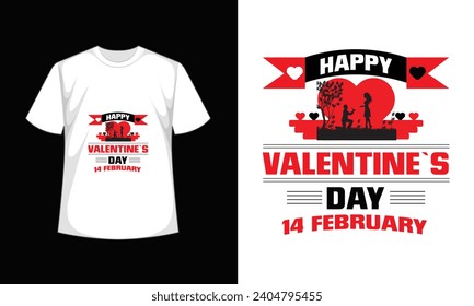 Happy Valentine’s Day 14 February T Shirt Design Vector.