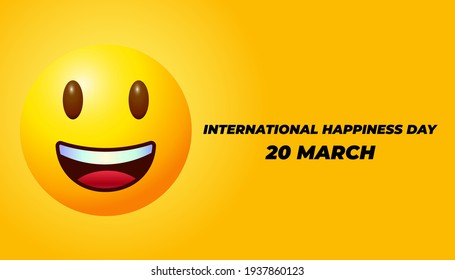 HAPPY DAY 20 MARCH, text effect and emoji expression