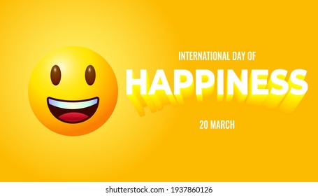 HAPPY DAY 20 MARCH, text effect and emoji expression