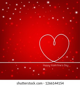 Happy Valentine’s day with abstract Red background, Vector illustration