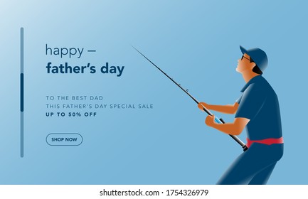 Happy Father’s Day Background. Father's Day Sale Promotion Background. Good for poster or banner. Vector illustration