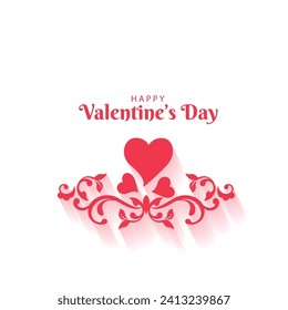 Feliz Día de San Valentín corazones de fondo en estilo plano Ilustración