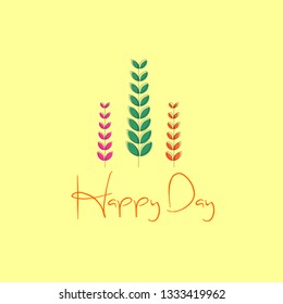 happy day background logo design vector cereal branding
