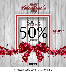 Happy Valentine’s Day background vector illustration.