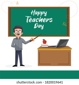 Happy Teacher’s Day banner design template the art of teaching vector illustration.