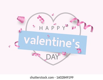 Happy Valentine’s Day banner, poster or flyer vector illustration 