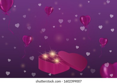 Happy Valentine’s day banner template background. For Valentine gift flyer, advertisement discount. vector illustration with heart shape and nice colors