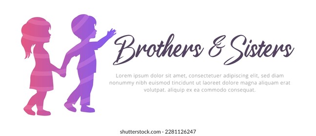 happy day brothers and sisters. May 2. minimalist modern design. boys and girls. little boy silhouette