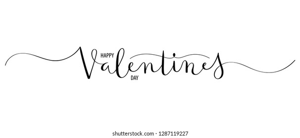 HAPPY VALENTINE’S DAY brush calligraphy banner