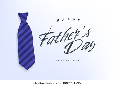 Happy Father’s Day Calligraphy with blue necktie banner template.