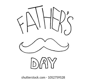 Happy Father’s Day Calligraphy greeting card on white background. Hand Drawn Vector illustration.