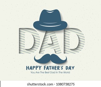 Happy Father’s Day Calligraphy greeting card. Vector illustration.