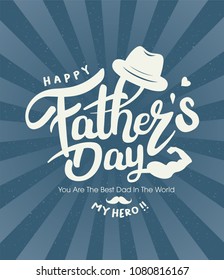 Happy Father’s Day Calligraphy greeting card. Vector illustration.