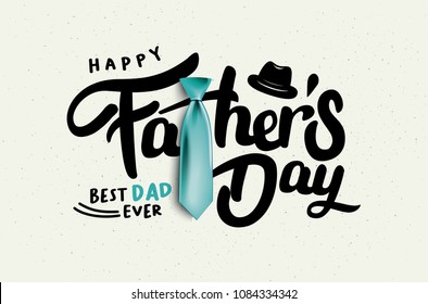 Happy Father’s Day Calligraphy greeting card. Vector illustration.