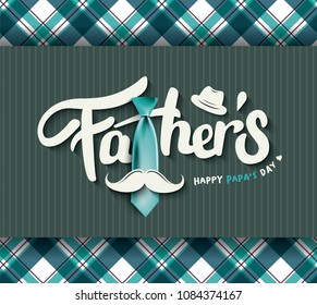 Happy Father’s Day Calligraphy greeting card. Vector illustration.