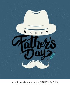 Happy Father’s Day Calligraphy greeting card. Vector illustration.