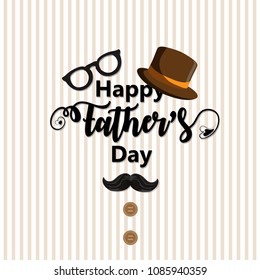 Happy Father’s Day Calligraphy greeting card. Vector illustration.