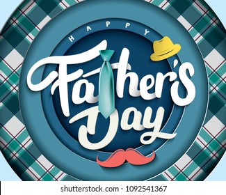Happy Father’s Day Calligraphy greeting card. Vector illustration.