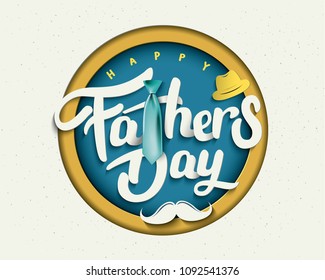 Happy Father’s Day Calligraphy greeting card. Vector illustration.