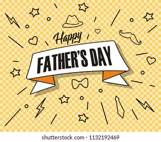 Happy Father’s Day Calligraphy greeting card. Vector illustration.