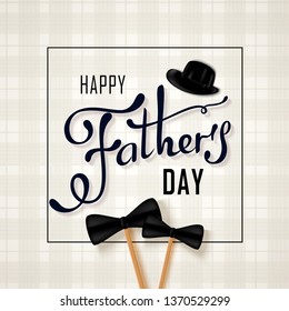 Happy Father’s Day Calligraphy greeting card. Vector illustration with hand drow lettering