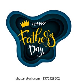 Happy Father’s Day Calligraphy greeting card. Vector illustration with hand drow lettering