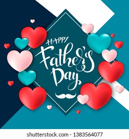 Happy Father’s Day Calligraphy greeting card. Vector illustration with hand lettering