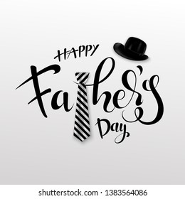 Happy Father’s Day Calligraphy greeting card. Vector illustration with hand lettering