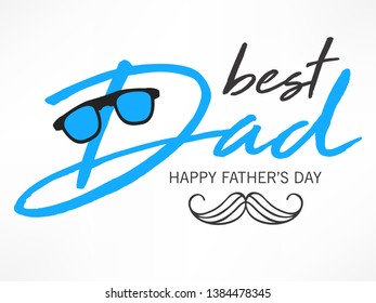 Happy Father’s Day Calligraphy greeting card with sale and fathers day text . Vector illustration. - Vector