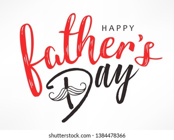 Happy Father’s Day Calligraphy greeting card with sale and fathers day text . Vector illustration. - Vector