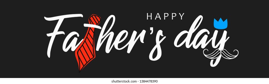 Happy Father’s Day Calligraphy greeting card with sale and fathers day text . Vector illustration. - Vector