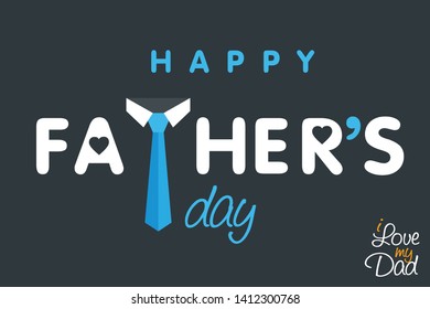 Happy Father’s Day Calligraphy greeting card image. Vector illustration. - Vector