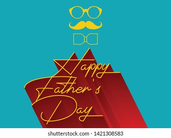 Happy Father’s Day Calligraphy greeting card. Vector illustration. - Vector