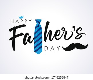 Happy Father’s Day calligraphy greeting card. Vector illustration