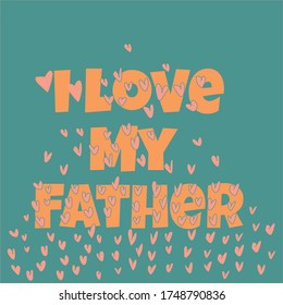 Happy Father’s Day Calligraphy greeting card. Vector illustration.