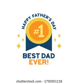 Happy Father’s Day Calligraphy greeting card. Vector illustration.