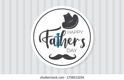 Happy Father’s Day Calligraphy greeting card Flat style. Vector illustration.