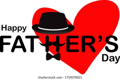 Happy Father’s Day Calligraphy greeting card. Vector illustration. White background