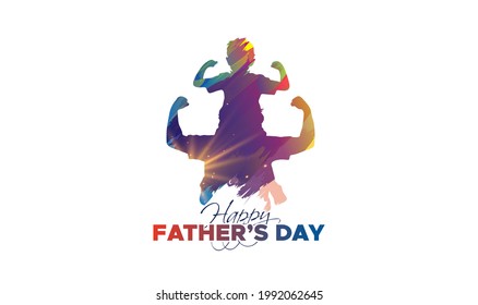 Happy Father’s Day. Calligraphy greeting card. Vector illustration.