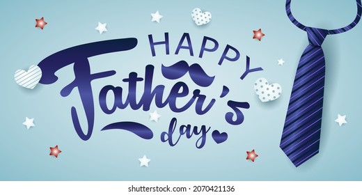 Happy Father’s Day Calligraphy greeting card. Vector illustration.