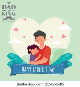 Happy Father’s Day Calligraphy greeting card. Vector illustration 2022