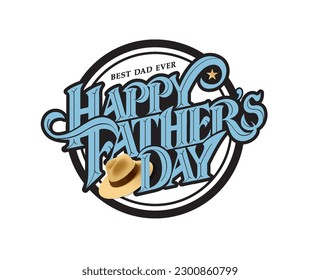 Happy Father’s Day Calligraphy greeting card. Vector illustration.