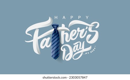 Happy Father’s Day Calligraphy greeting card. Vector illustration.