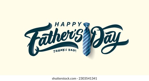 Happy Father’s Day Calligraphy greeting card. Vector illustration.