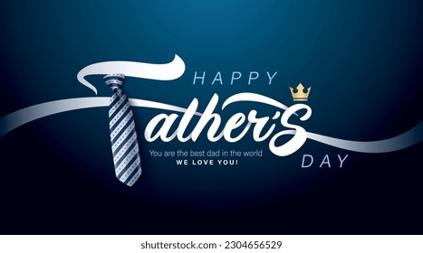 Happy Father’s Day Calligraphy greeting card. Vector illustration.