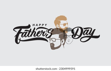 Happy Father’s Day Calligraphy greeting card. Vector illustration.