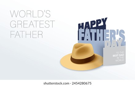 Happy Father’s Day Calligraphy greeting card. Vector illustration.