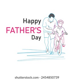 Happy Father’s Day Calligraphy greeting card, LOGO, template Vector illustration. Happy fathers day for all dad in the world vector art.
